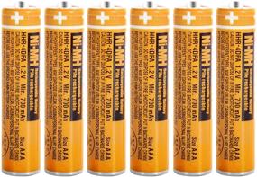 img 4 attached to 🔋 High-Quality HHR4DPA AAA Ni-MH Rechargeable Batteries (6 Pack) - 700mAh, 1.2V for Panasonic Cordless Phones - Orange