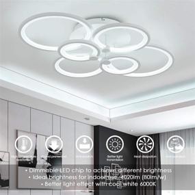 img 2 attached to 💡 Dimmable 6-Light LED Flush Mount Ceiling Light Fixture by ROYAL PEARL for Bedroom Living Room Dining Room Kitchen, UL Listed, 6400lm 80W, 6000k Modern Ceiling Chandelier