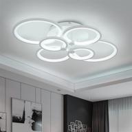 💡 dimmable 6-light led flush mount ceiling light fixture by royal pearl for bedroom living room dining room kitchen, ul listed, 6400lm 80w, 6000k modern ceiling chandelier логотип