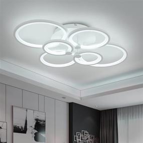 img 4 attached to 💡 Dimmable 6-Light LED Flush Mount Ceiling Light Fixture by ROYAL PEARL for Bedroom Living Room Dining Room Kitchen, UL Listed, 6400lm 80W, 6000k Modern Ceiling Chandelier