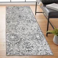 🏠 realife rugs gray mosaic tile rug - 2'6 x 6', stain resistant, non-shed, eco-friendly, non-slip for families & pets - made with premium recycled fibers, machine washable logo