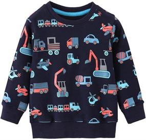 img 4 attached to Sweatshirts Crewneck Pullover Toddler Cars 8065 Boys' Clothing
