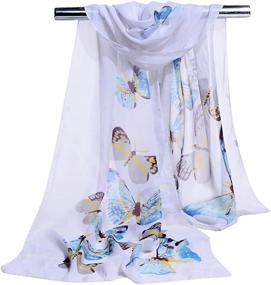 img 1 attached to 🦋 GERINLY Butterfly Chiffon Scarf for Women - Stylish Women's Accessories in Scarves & Wraps