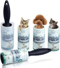 img 4 attached to 🐾 5-Pack Pet Hair Remover Sticky Lint Roller for Clothes – Effectively Removes Dog and Cat Hair