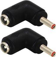 🔌 2-pack 90 degree angle male dc 3.5x1.35mm to female dc5.5x2.1mm adapter cable for tablet - 5v dc barrel power jack charging connector (dc 3.5x1.35mm) logo