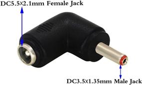 img 2 attached to 🔌 2-Pack 90 Degree Angle Male DC 3.5x1.35mm to Female DC5.5x2.1mm Adapter Cable for Tablet - 5V DC Barrel Power Jack Charging Connector (DC 3.5x1.35mm)