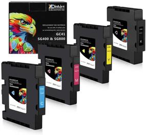 img 4 attached to 🖨️ Xcinkjet Sublimation Ink Cartridges Set for Sawgrass Virtuoso SG400 SG800 Printer (4-Pack: 1 Black, 1 Cyan, 1 Magenta, 1 Yellow)