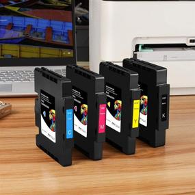 img 2 attached to 🖨️ Xcinkjet Sublimation Ink Cartridges Set for Sawgrass Virtuoso SG400 SG800 Printer (4-Pack: 1 Black, 1 Cyan, 1 Magenta, 1 Yellow)
