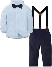 img 4 attached to 👔 Gentleman Easter Outfits for Boys: Toddler Suspenders Clothing for Suits & Sport Coats