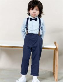 img 3 attached to 👔 Gentleman Easter Outfits for Boys: Toddler Suspenders Clothing for Suits & Sport Coats