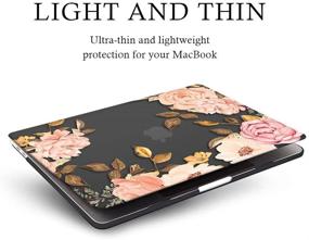 img 2 attached to iLeadon MacBook Pro 16 Inch Case with Retina Display, Protective Soft Touch Ultra Thin Hard Shell Cover 🌸 featuring Touch Bar and Touch ID, Compatible with MacBook Pro 16 Inch 2019 A2141, Floral Design on Black Base