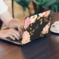 ileadon macbook pro 16 inch case with retina display, protective soft touch ultra thin hard shell cover 🌸 featuring touch bar and touch id, compatible with macbook pro 16 inch 2019 a2141, floral design on black base logo