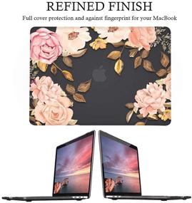 img 1 attached to iLeadon MacBook Pro 16 Inch Case with Retina Display, Protective Soft Touch Ultra Thin Hard Shell Cover 🌸 featuring Touch Bar and Touch ID, Compatible with MacBook Pro 16 Inch 2019 A2141, Floral Design on Black Base