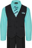 👔 premium boys' vest, pant, shirt & hanky set: perfect for suits & sport coats logo