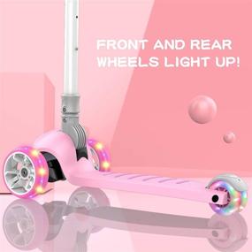 img 3 attached to 🛴 Hiboy Hidy Scooter: 3 Wheel Adjustable Height & Flashing LED Wheels for Kids, Age 3-12