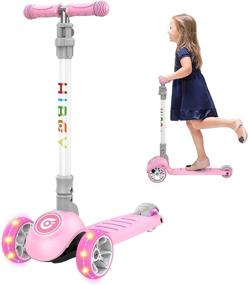 img 4 attached to 🛴 Hiboy Hidy Scooter: 3 Wheel Adjustable Height & Flashing LED Wheels for Kids, Age 3-12