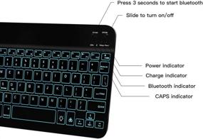 img 2 attached to 🔍 XIWMIX Ultra-Slim Wireless Bluetooth Keyboard: 7 Colors Backlit, Compatible with iPad Pro/Air/9.7/10.2/Mini & More iOS/Android/Windows Devices