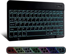 img 4 attached to 🔍 XIWMIX Ultra-Slim Wireless Bluetooth Keyboard: 7 Colors Backlit, Compatible with iPad Pro/Air/9.7/10.2/Mini & More iOS/Android/Windows Devices