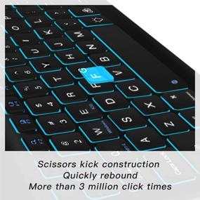 img 1 attached to 🔍 XIWMIX Ultra-Slim Wireless Bluetooth Keyboard: 7 Colors Backlit, Compatible with iPad Pro/Air/9.7/10.2/Mini & More iOS/Android/Windows Devices