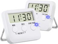 👩 silent kitchen timer for kids: large magnetic digital timers 2 pack - cooking made easy! logo