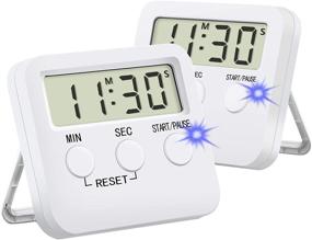 img 4 attached to 👩 Silent Kitchen Timer for Kids: Large Magnetic Digital Timers 2 Pack - Cooking Made Easy!