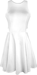 img 2 attached to 👗 BELONGSCI Women's Sleeveless Racerback Flared Hollow Clothing and Dresses