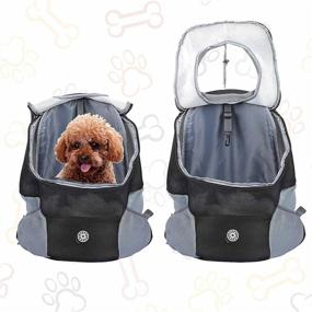 img 1 attached to 🐶 Small Dog Backpack Carrier with Breathable Head Out Design for Hiking & Travel - Pet Travel Carrier Front Chest Pack with Padded Shoulder Straps