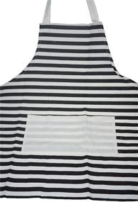 img 1 attached to 👩 Cotton Stripe Canvas Aprons with Pocket: Stylish Kitchen Accessories for Women/Men by GYBest