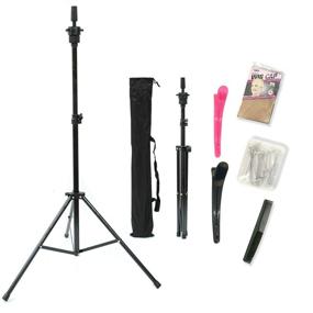 img 4 attached to 🎭 Wig Stand - Adjustable Tripod Mannequin Head Holder for Canvas Block Wig Heads - Ideal for Wig Making, Styling, Cosmetology Hairdressing Training - Sturdy Wig Stand with Carry Bag