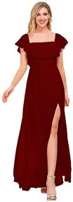 img 4 attached to Girls Shoulder Ruffle Evening Dresses Girls' Clothing for Dresses