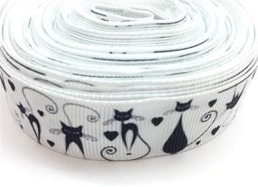 img 2 attached to 🎃 10-Yard Halloween Black Cat Printed Grosgrain Ribbon - PEPPERLONELY, 22mm (7/8 Inch)