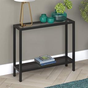 img 4 attached to 🏮 Henn&Hart Perforated Mesh Console Table: Industrial Metal Shelf, 1, Black