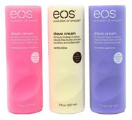 eos ultra moisturizing shave cream variety pack: pomegranate-raspberry, lavender jasmine, vanilla bliss - 3 x 7.0 ounce: experience luxurious moisture and blissful scents in one convenient pack! logo