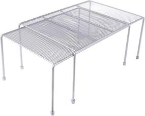 img 4 attached to 🔍 Optimize Kitchen Cabinet & Counter Shelf Organizer - Expandable Stackable Shelves for Cabinet Organization, Silver