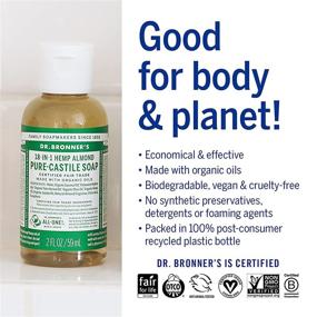 img 1 attached to 🧴 Dr. Bronner's - Pure-Castile Liquid Soap Gift Pack (2 oz) - Almond, Unscented, Citrus, Eucalyptus, Lavender, Peppermint, Rose, Tea Tree - Organic Oils, For Face, Body, and Hair