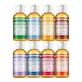 img 4 attached to 🧴 Dr. Bronner's - Pure-Castile Liquid Soap Gift Pack (2 oz) - Almond, Unscented, Citrus, Eucalyptus, Lavender, Peppermint, Rose, Tea Tree - Organic Oils, For Face, Body, and Hair