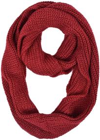 img 3 attached to 🧣 High-Quality Winter Knit Infinity Loop Circle Scarf in Solid Colors