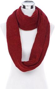 img 1 attached to 🧣 High-Quality Winter Knit Infinity Loop Circle Scarf in Solid Colors