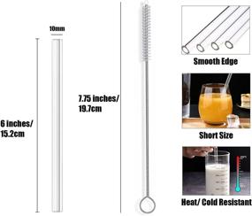 img 3 attached to ALINK Short Glass Straws: 6 in x 10 mm Clear Straws for Cocktails, Whiskey, Coffee - Pack of 8 with Cleaning Brush - Shop Now!