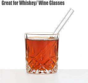 img 2 attached to ALINK Short Glass Straws: 6 in x 10 mm Clear Straws for Cocktails, Whiskey, Coffee - Pack of 8 with Cleaning Brush - Shop Now!