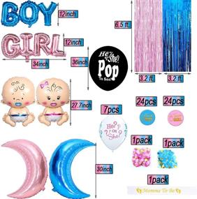 img 3 attached to 🎉 Ultimate Gender Reveal Party Supplies Kit: Includes Gender Reveal Balloon, Confetti Packs, Foil Fringe Curtains, Photo Backdrop, Team Boy and Team Girl Sticks, and Mommy to Be Sash