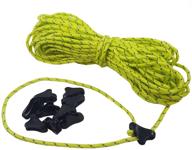 🏕️ enhance stability and visibility with zephyr mini line lock tent guyline cord tensioners: set of 10 + 65 ft. reflective guyline (lime green) logo