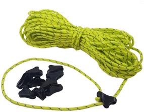 img 4 attached to 🏕️ Enhance Stability and Visibility with Zephyr Mini Line Lock Tent Guyline Cord Tensioners: Set of 10 + 65 ft. Reflective Guyline (Lime Green)