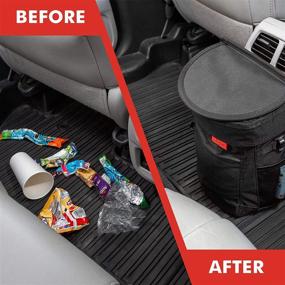 img 1 attached to Lusso Gear Spill-Proof Car Trash Can - Premium 2.5 Gallon Hanging Garbage Bin with Odor 🚗 Blocking Technology, Removable Liner, Storage Pockets - Enhance the Look & Scent of Your Truck, Minivan & SUV