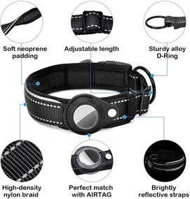 img 1 attached to Premium Padded AirTag Dog Collar by FEEYAR - Reflective, Heavy Duty, and Adjustable | With Airtag Holder Case | Ideal for Small, Medium, and Large Dogs