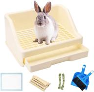 🐇 hamiledyi 14 pcs rabbit litter box set: efficient pet toilet & cage trainer kit for small animals - easy cleaning with drawer, urinal pad, broom brush, and dustpan - ideal for guinea pigs, chinchillas, ferrets, bunnies, hedgehogs логотип