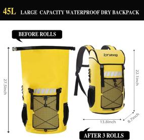 img 2 attached to 🎒 45L IDRYBAG Рюкзак с водонепроницаемой крышкой: идеальный для водных видов спорта, плавающий водонепроницаемый рюкзак-сушилка и водонепроницаемый рюкзак-сушилка