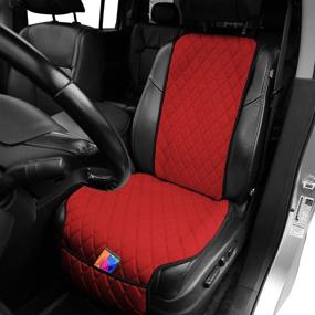 img 3 attached to FH Group FH1016 NeoSupreme Seat Protectors (Red) Front Set With Gift - Universal Fit For Cars