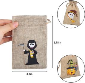 img 3 attached to 🎃 FINGOOO Linen Burlap Bag: 36 Halloween Gift Bags for Kids Party Supply