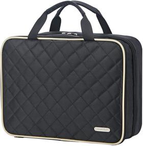 img 4 attached to FINDCOZY Toiletry Bag: Travel in Style with This Black Organizer for Women